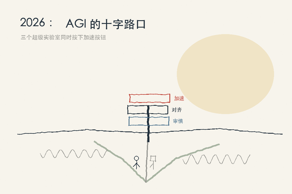 AGI 的十字路口手绘封面
